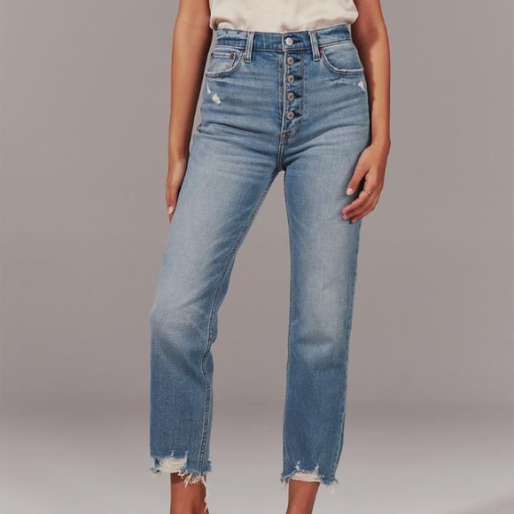 Abercrombie & Fitch Denim - Abercrombie Ultra High Rise Ankle Straight Jeans 33 16